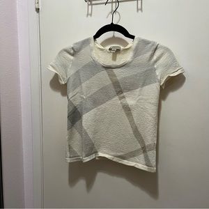 Burberry cashmere shirt in Medium beige light stripes